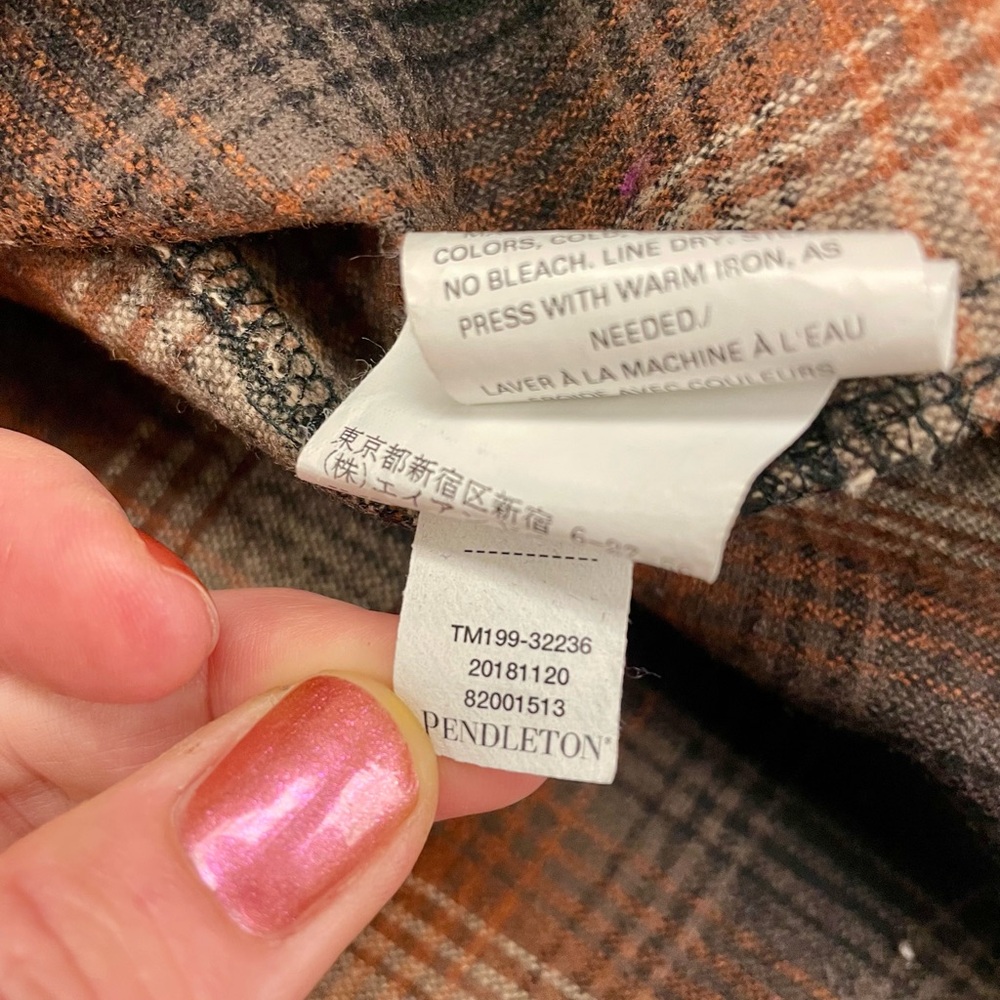 Pendleton Plaid Button Down Shirt - Brown And Bla… - image 5